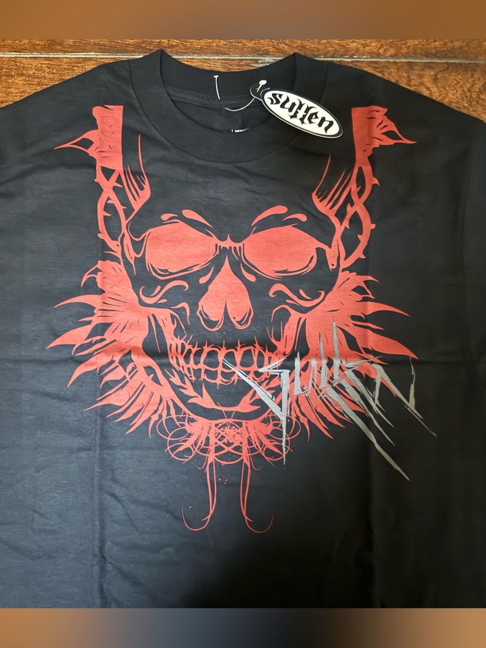 Sullen Men's Black Short Sleeve Tee with Red Graphic Skull